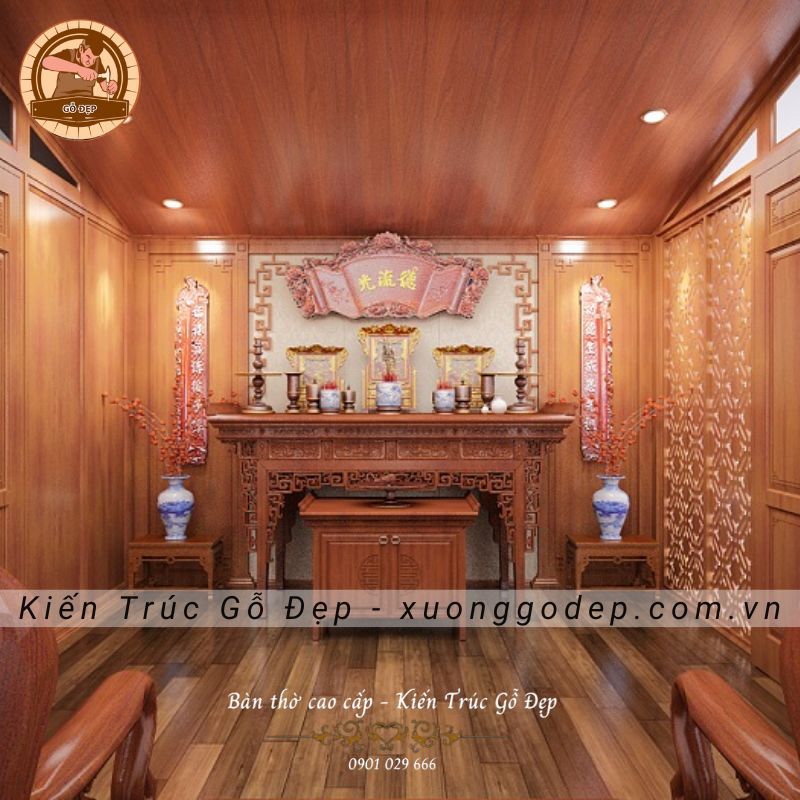 Bàn thờ gỗ gõ đỏ cao cấp
