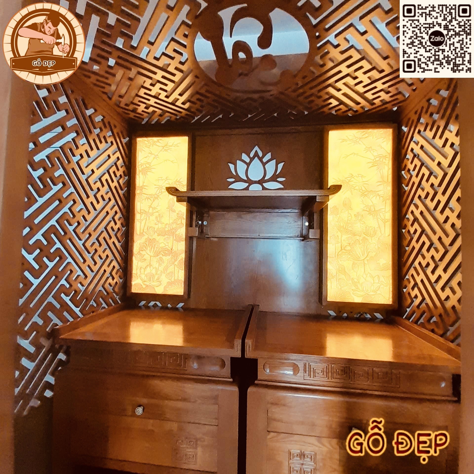 Ảnh Bàn thờ tủ thờ phật gia tiên BT 88997 - rõ nét từng chi tiết