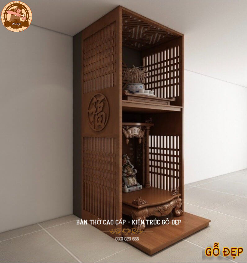 Bàn Thờ 2 Tầng Hiện Đại BT 953 - kết hợp với vách ngăn