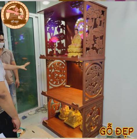 Mẫu bàn thờ 3 tầng gỗ công nghiệp OTT - thiết kế, tư vấn tận tình