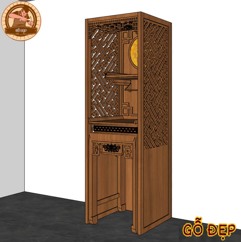 Bàn Thờ Tủ Thờ Nhỏ Xinh BT 251 - Gỗ Sồi Cao Cấp