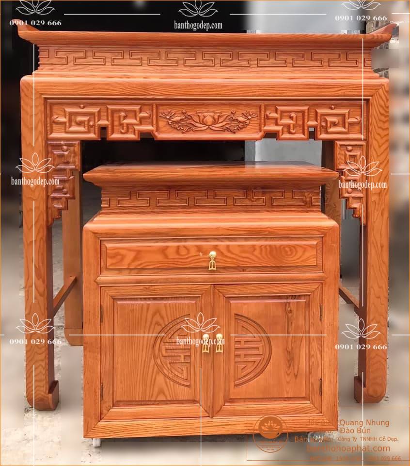 Mẫu Bàn Thờ Hiện Đại Gỗ Sồi - BT 08 bền đẹp