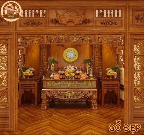 Bàn thờ tại gia chuẩn kích thước phong thủy Lỗ Ban