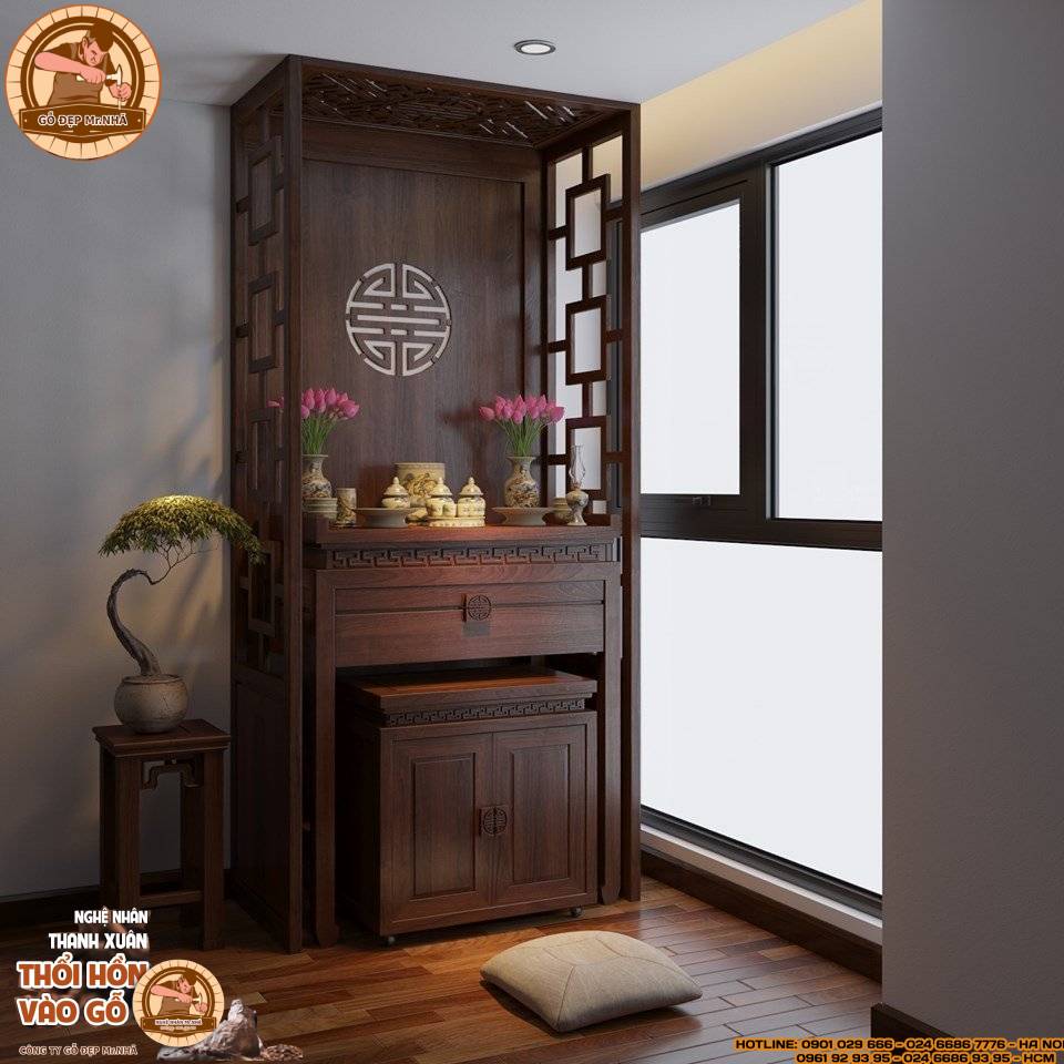 Mẫu bàn thờ đứng quận 9 hiện đại