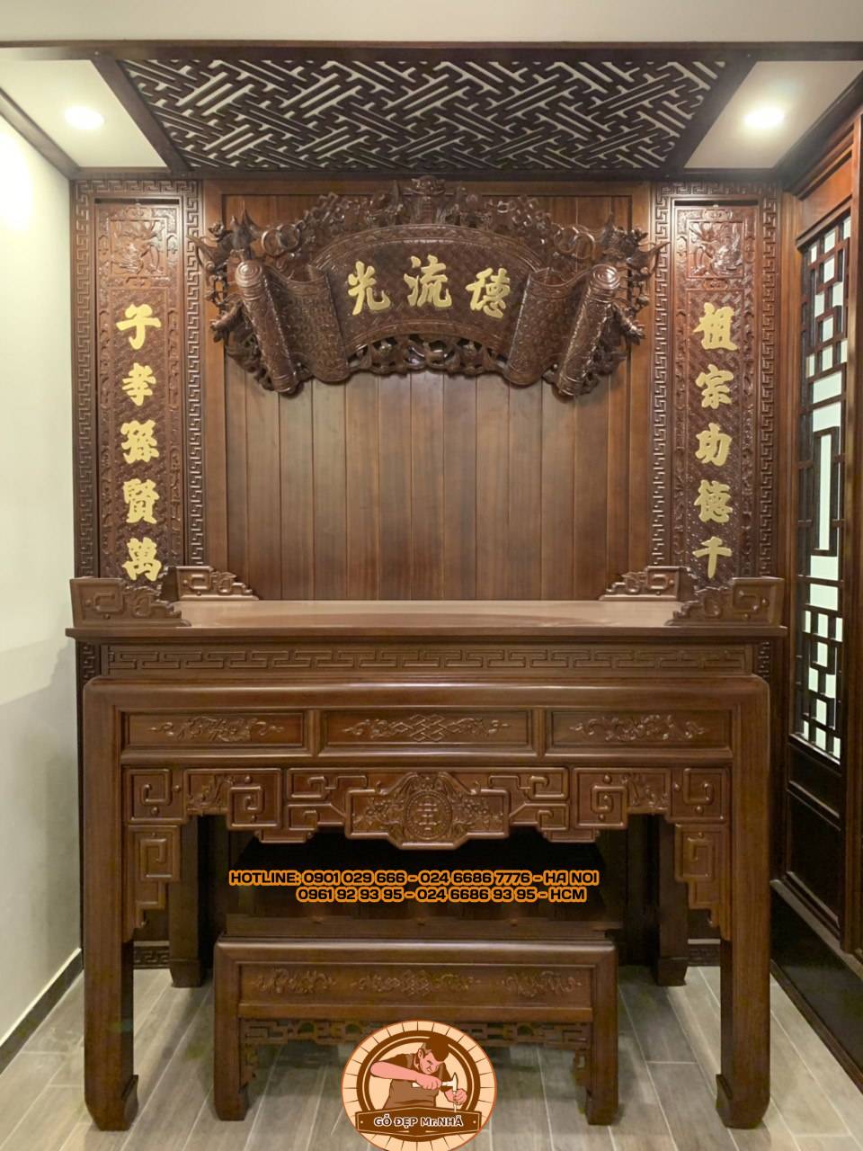 Mẫu ảnh Án Gian Gỗ Gõ Cao Cấp - hiện đại và truyền thống