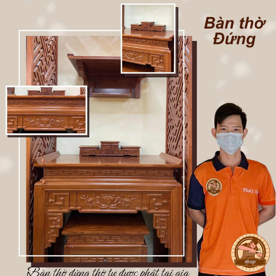 Bàn thờ đứng thờ tự được phật tại gia