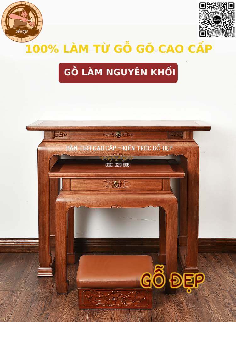 Bàn thờ gỗ cao cấp gỗ tốt BT 98887