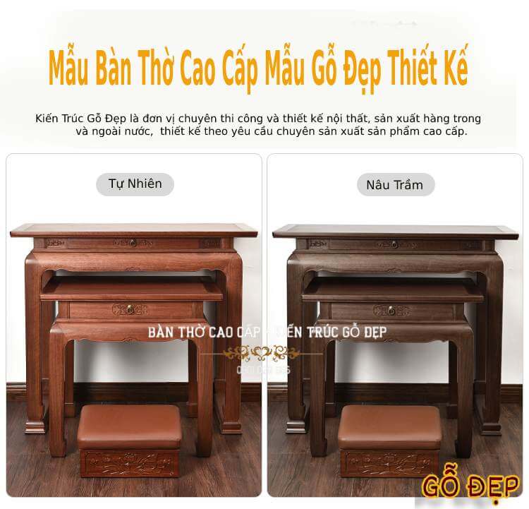 Bàn thờ gỗ cao cấp gỗ tốt BT 98887