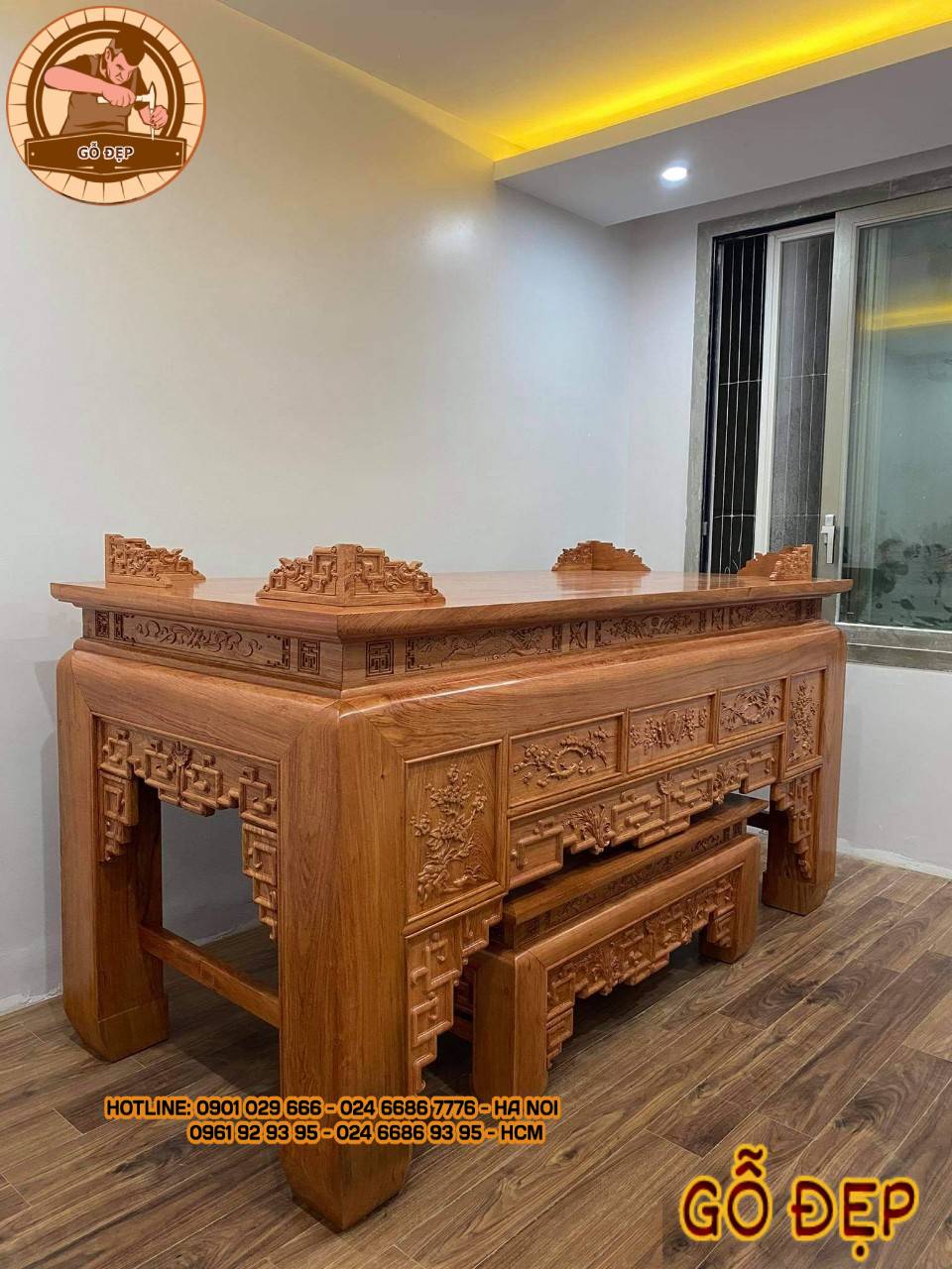 Bàn Thờ Gỗ Hương BT 98 - sang trọng