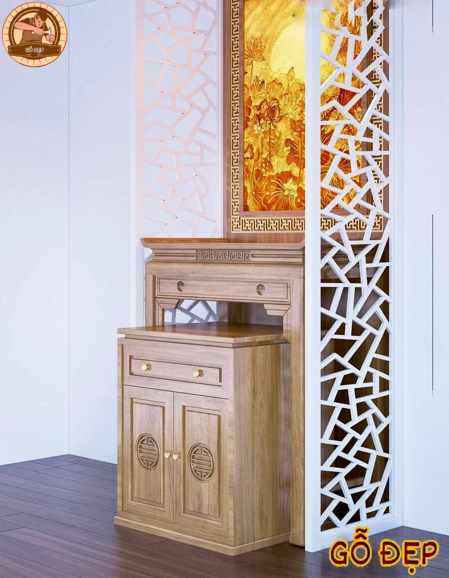 Bàn Thờ Gỗ Tự Nhiên Cao Cấp - BT 2669 - sang trọng