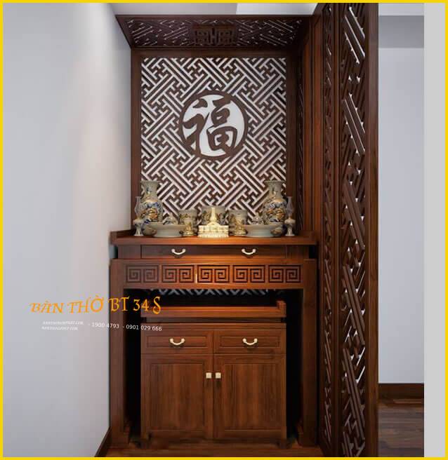 Bàn thờ có vách ngăn 2 bên