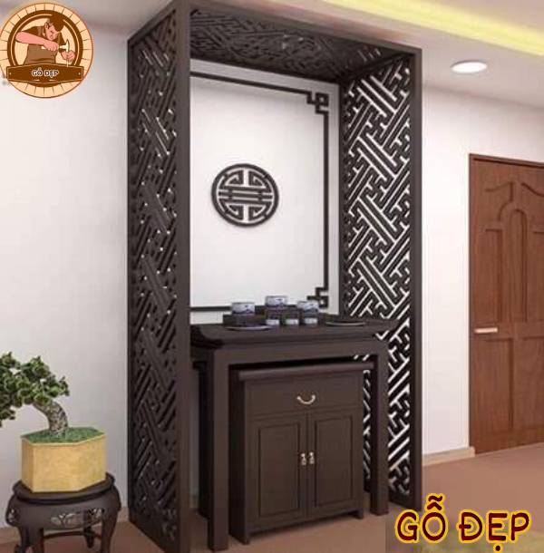 Bàn Thờ Chung Cư BT 20 Gỗ Sồi Đẹp, đơn giản