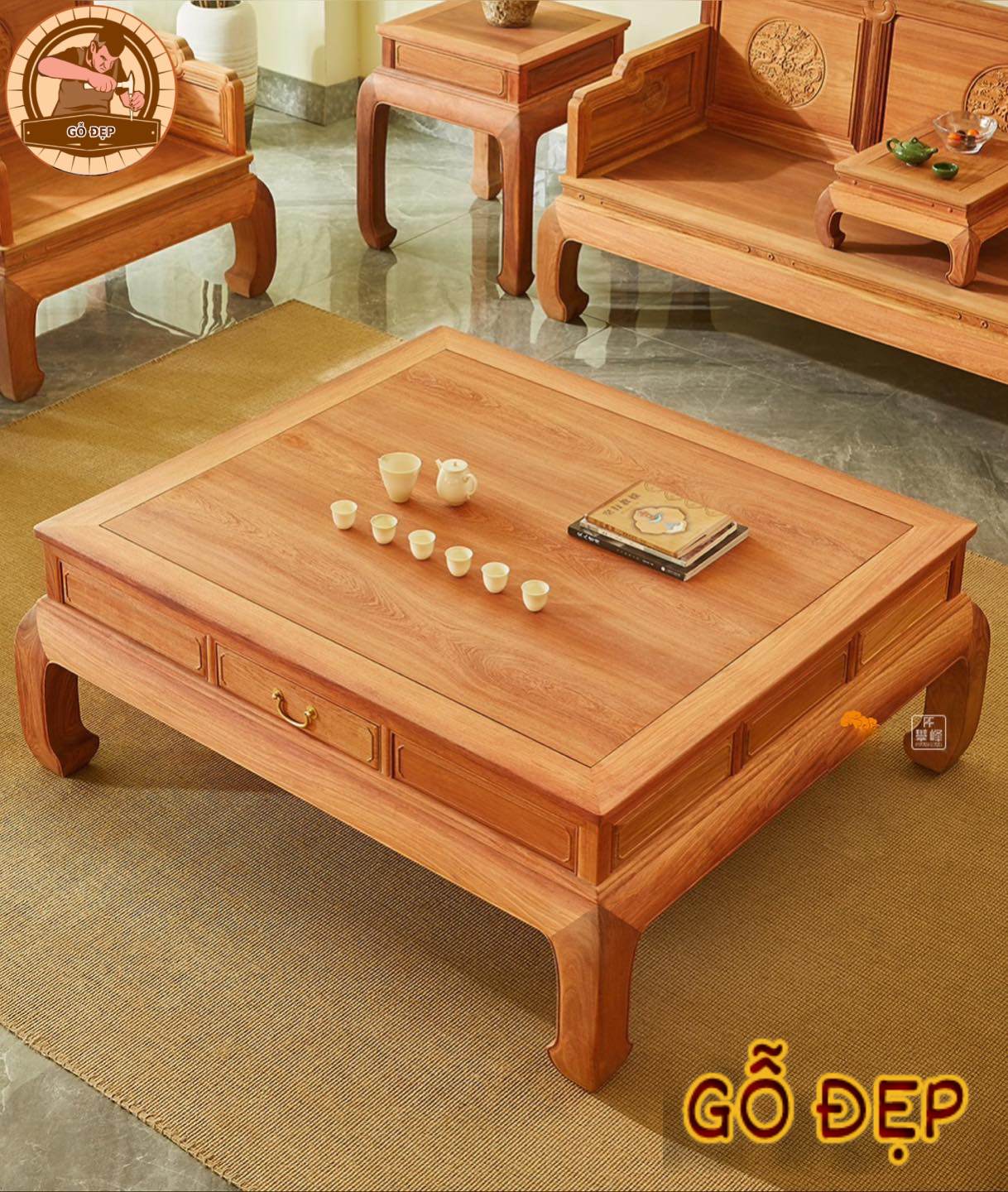 Bộ bàn ghế ngồi phòng khách cao cấp hiện đại 10 món