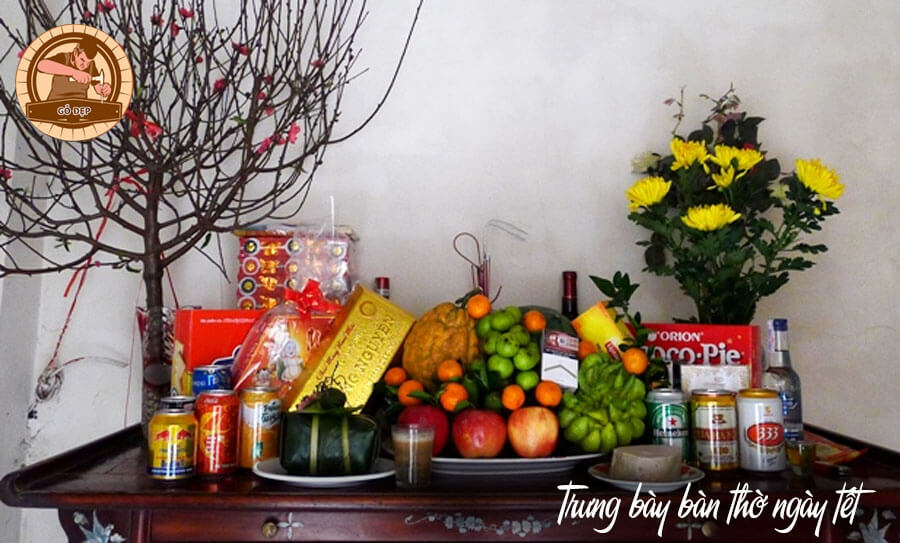 Trưng bày bàn thờ ngày tết