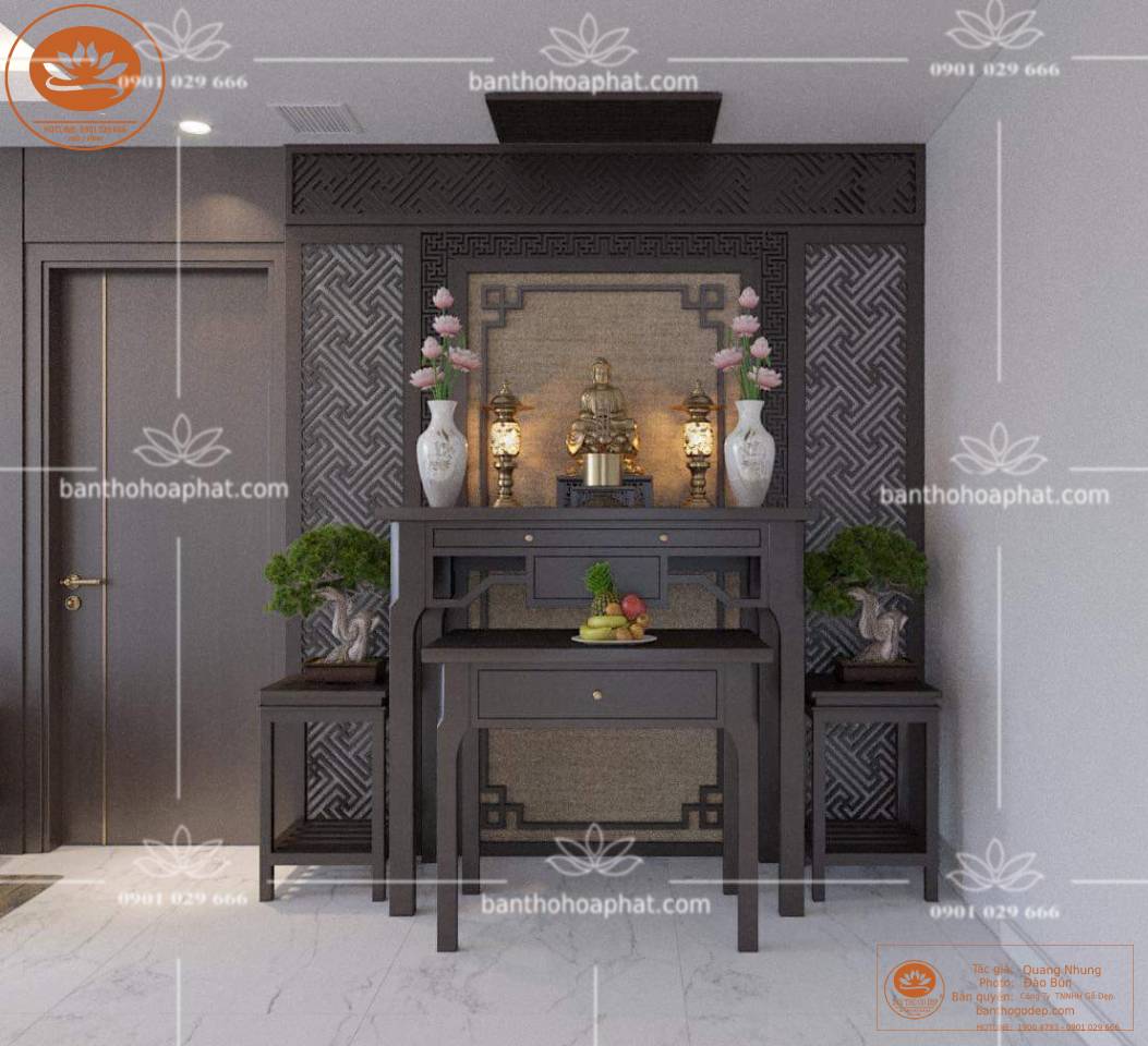 Bàn Thờ Chất Liệu Gỗ Gụ BT 69 - hiện đại, sang trọng