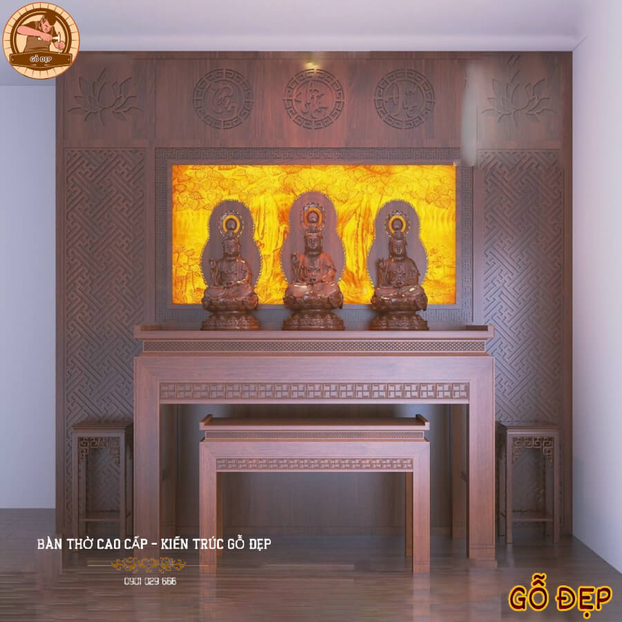 Mẫu Bàn Thờ Phật Đơn Giản BT 5589 - Sự Tinh Tế Trong Sự Giản Dị