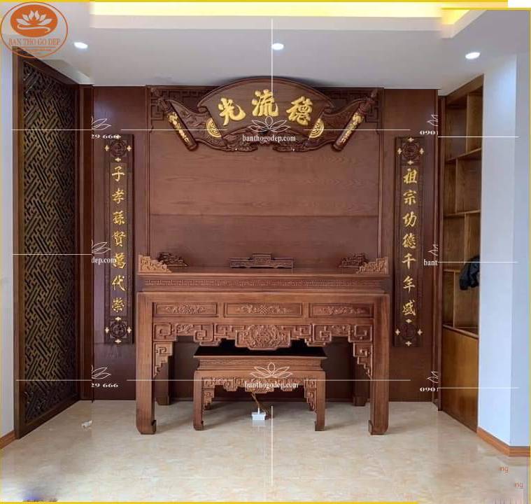 Án Gian Gỗ Gụ BT 91 Kích thước chuẩn phong thủy