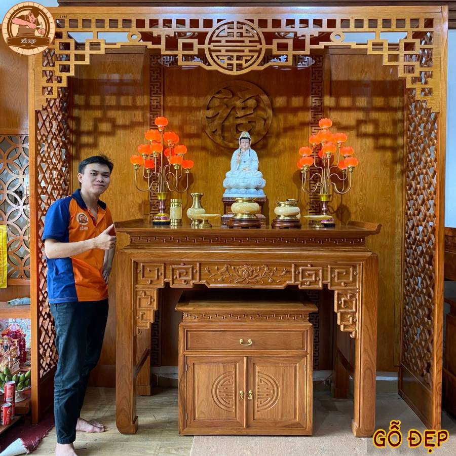 Kiểu dáng sản phẩm Mẫu Bàn Thờ Đẹp Cao Cấp BT 08 - Kích Thước Chuẩn Phong Thủy