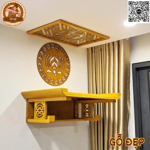 Bàn thờ treo tường làm bằng gỗ tự nhiên