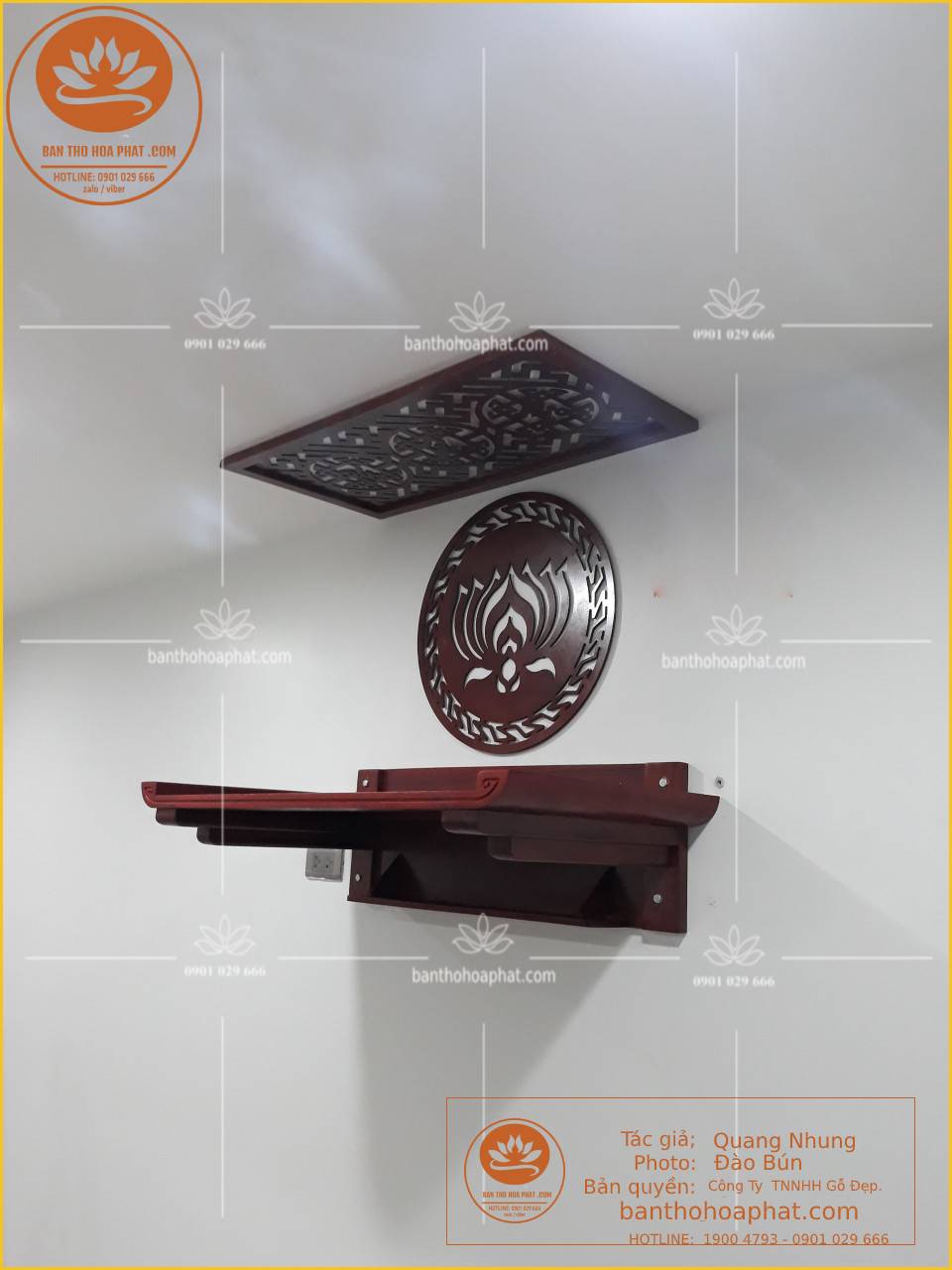 Bàn thờ treo tường TT 07 - Kích thước chuẩn phong thủy