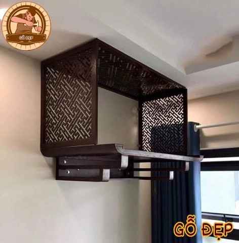 Mẫu bàn thờ treo tường chất liệu gỗ sồi TT 12.
