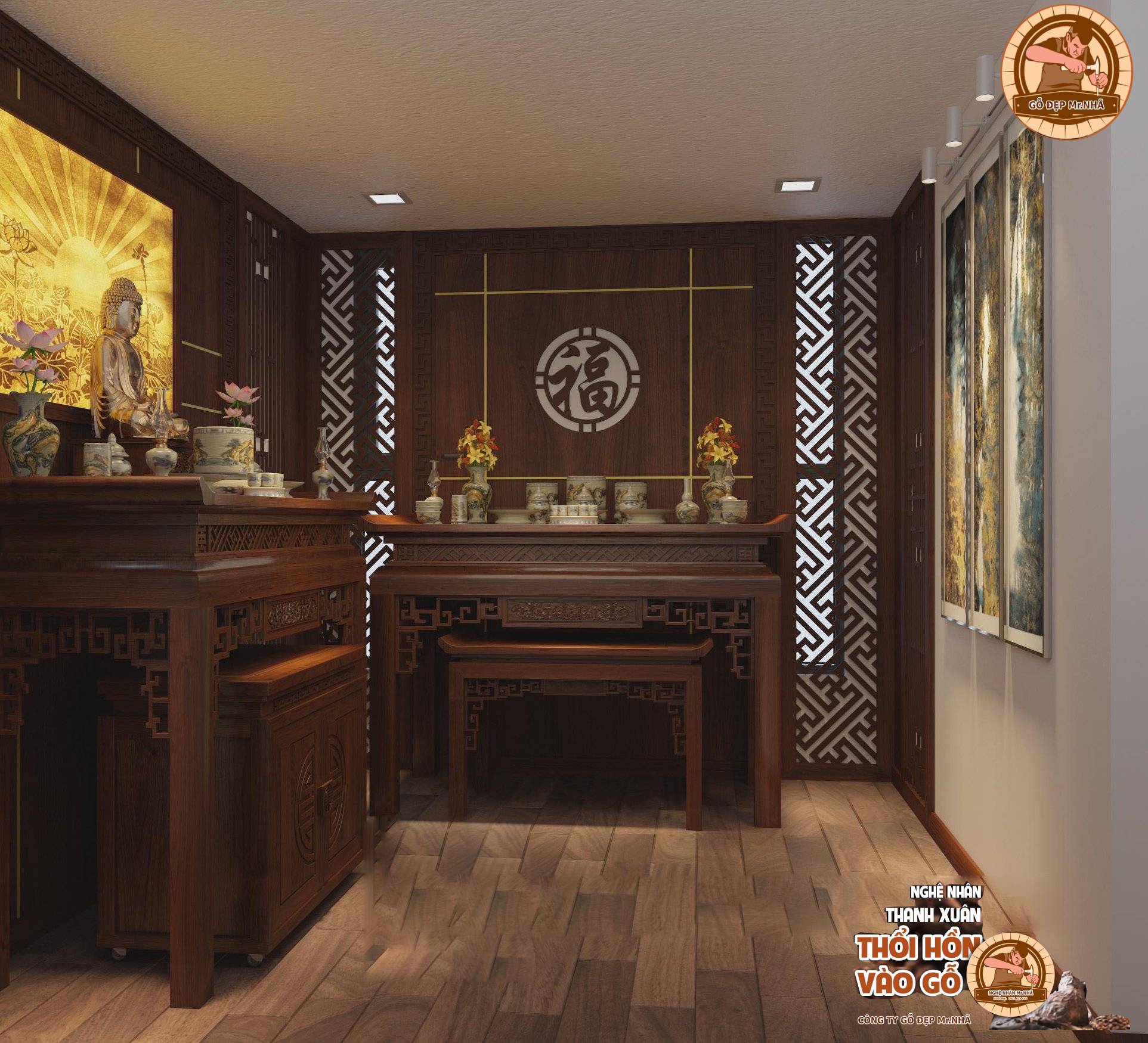 Bàn thờ BT 19 - đơn giản, sang trọng