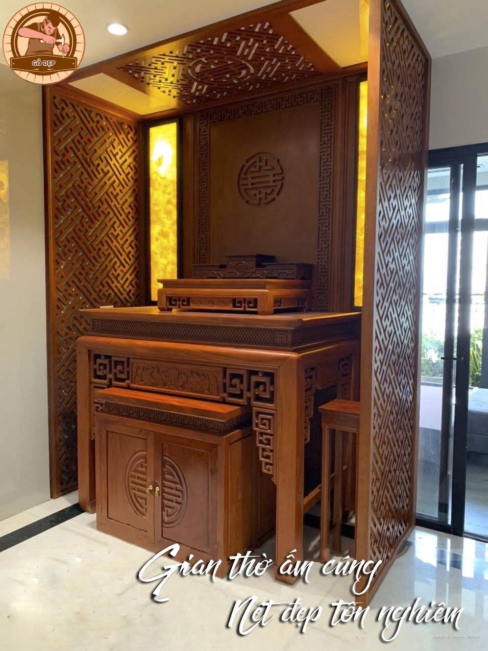 Bàn Thờ Gỗ Gõ Đỏ BT 80 - Lựa chọn tối ưu cho không gian chung cư