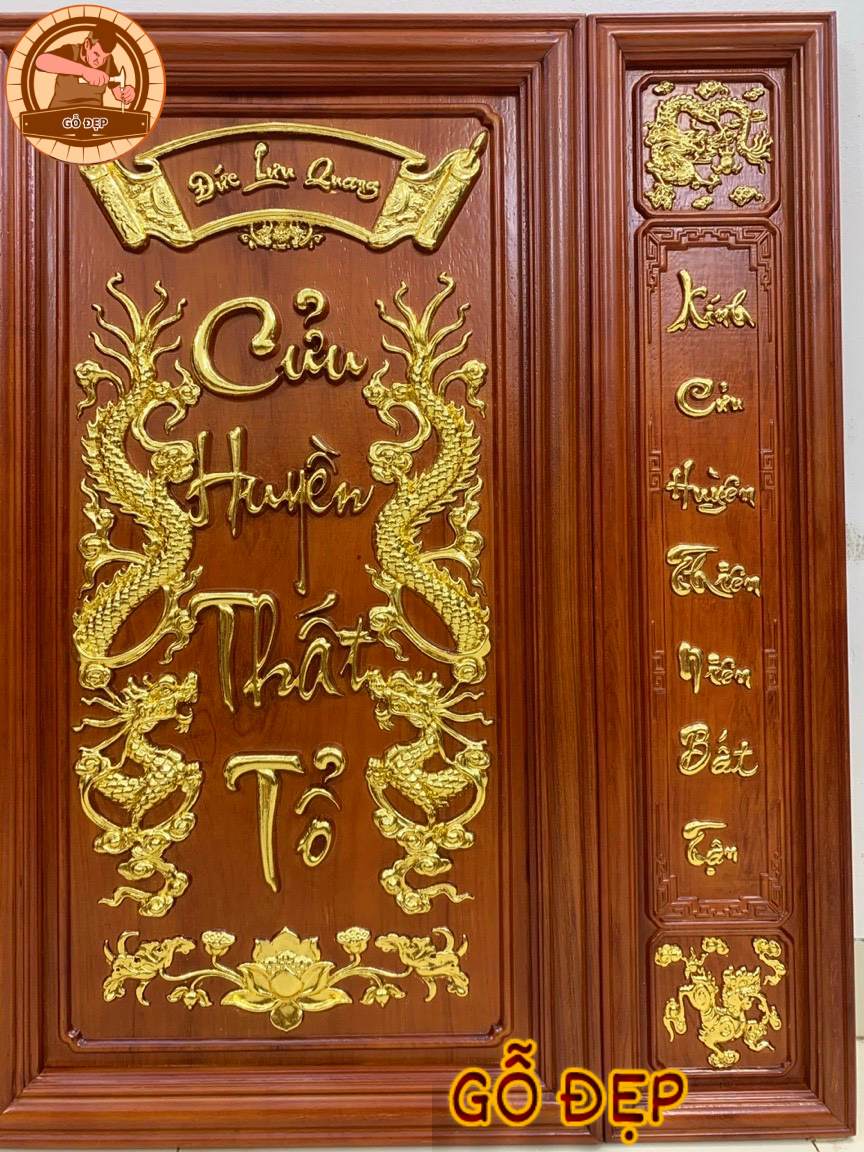 Bộ Tranh Cửu Huyền Thất Tổ Dát Vàng - Truyền Thống