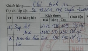 Đơn hàng của Chú An