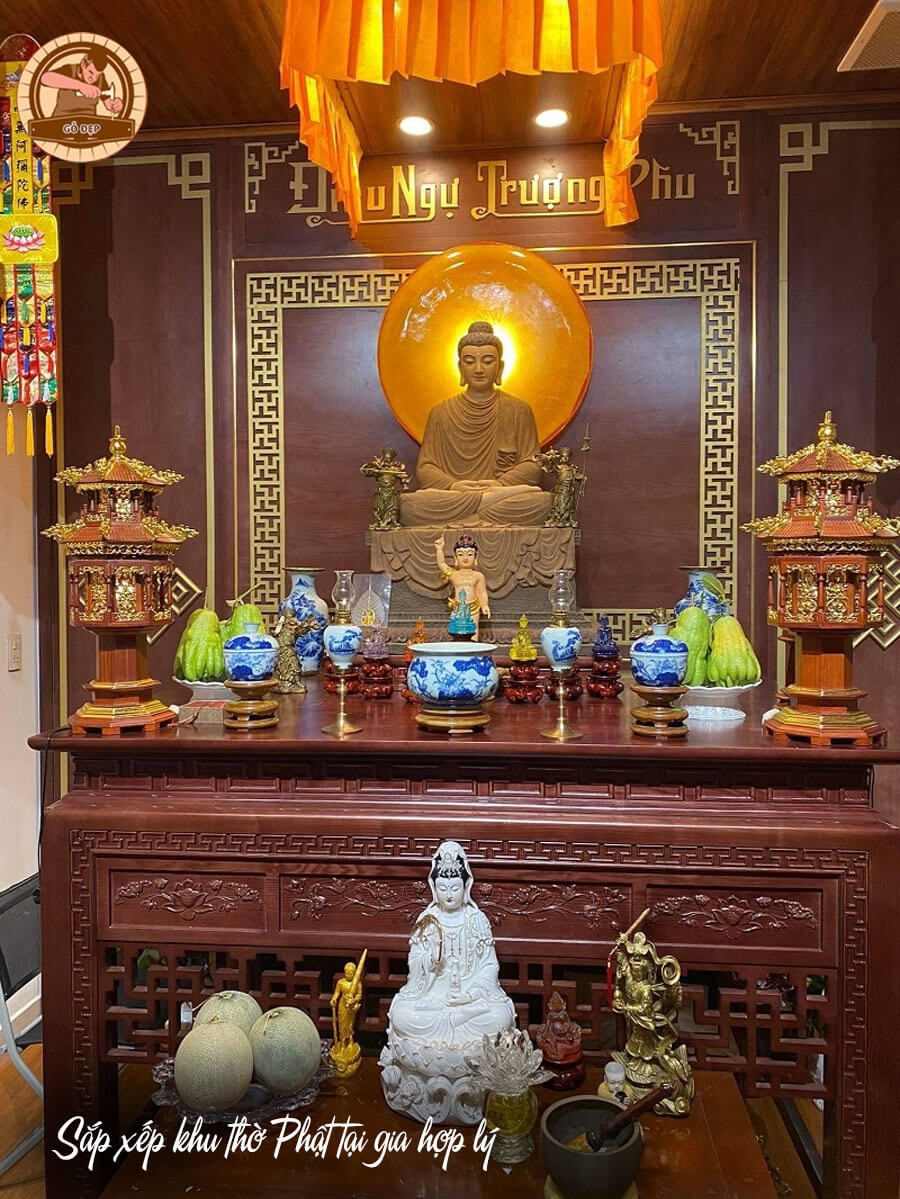 Mẫu bàn thờ Phật đẹp tại gia chuẩn phong thủy
