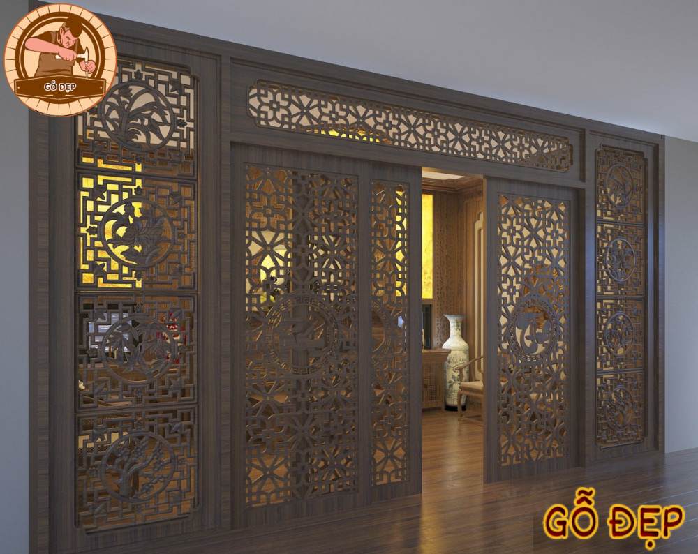 Vách Cửa Đi Phòng Thờ CP 03 sang trọng và hiện đại