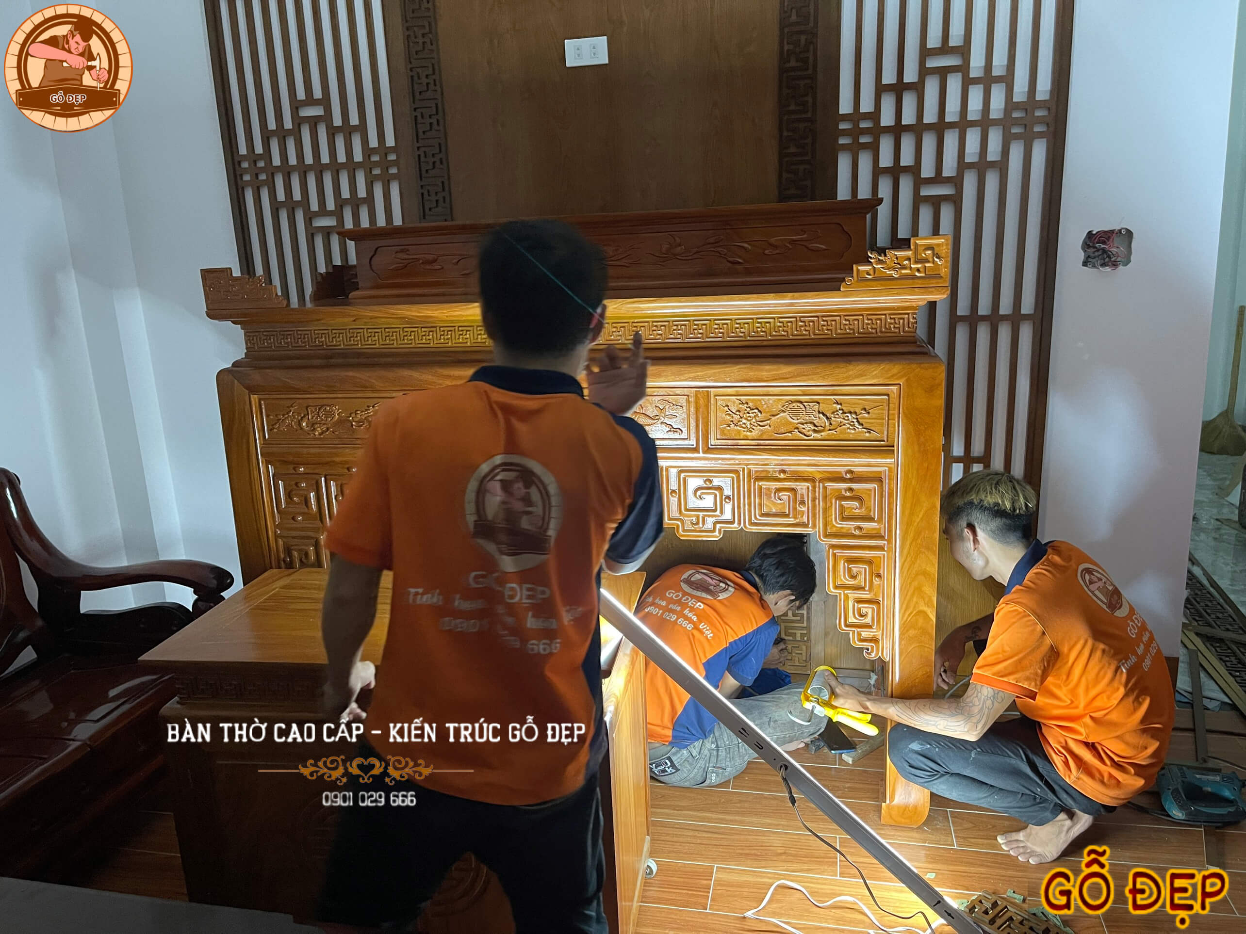 Lặp Phòng Thờ Gỗ Tự Nhiên Tại Thủ Đức Hồ Chí Minh