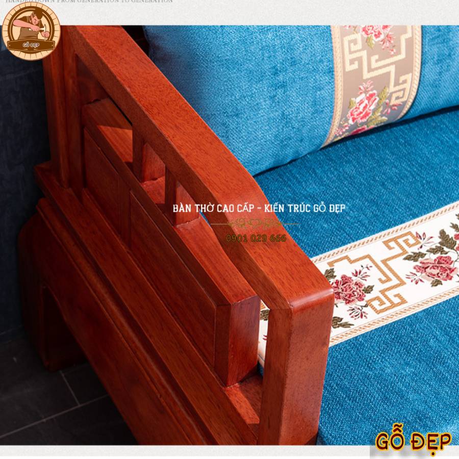 Bàn Ghế Sofa Gỗ Hương Tự Nhiên BG 168