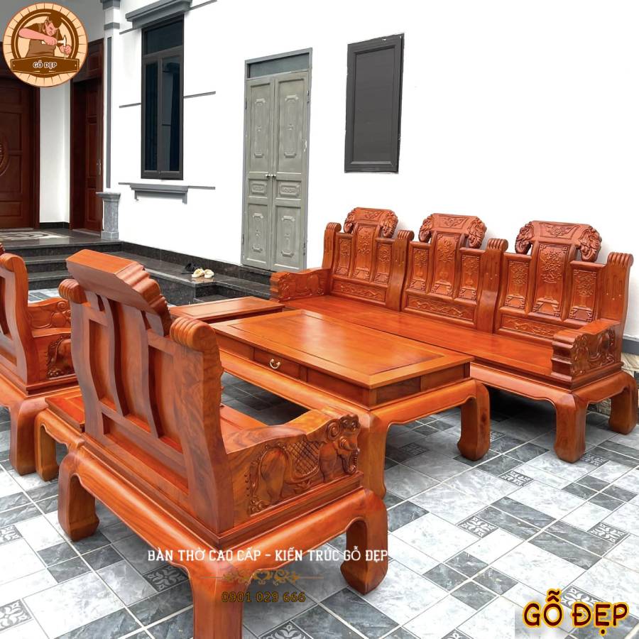 Chương Voi Tay Đặc Siêu VIP - Bộ Chất Liệu Gỗ Hương Đá Ău Á