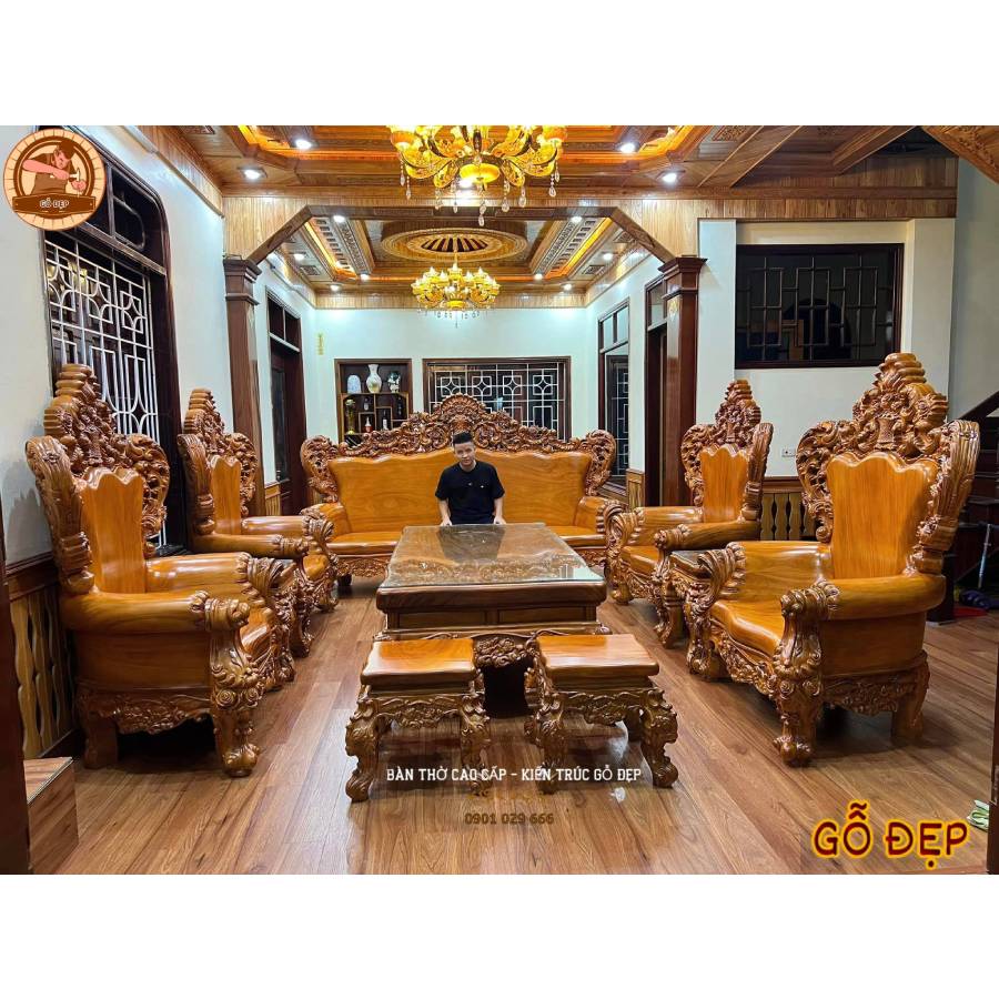 Bàn Ghế Phòng Khách Cao Cấp - bàn giao mẫu bàn ghế hoàng gia tại diễn châu nghệ an