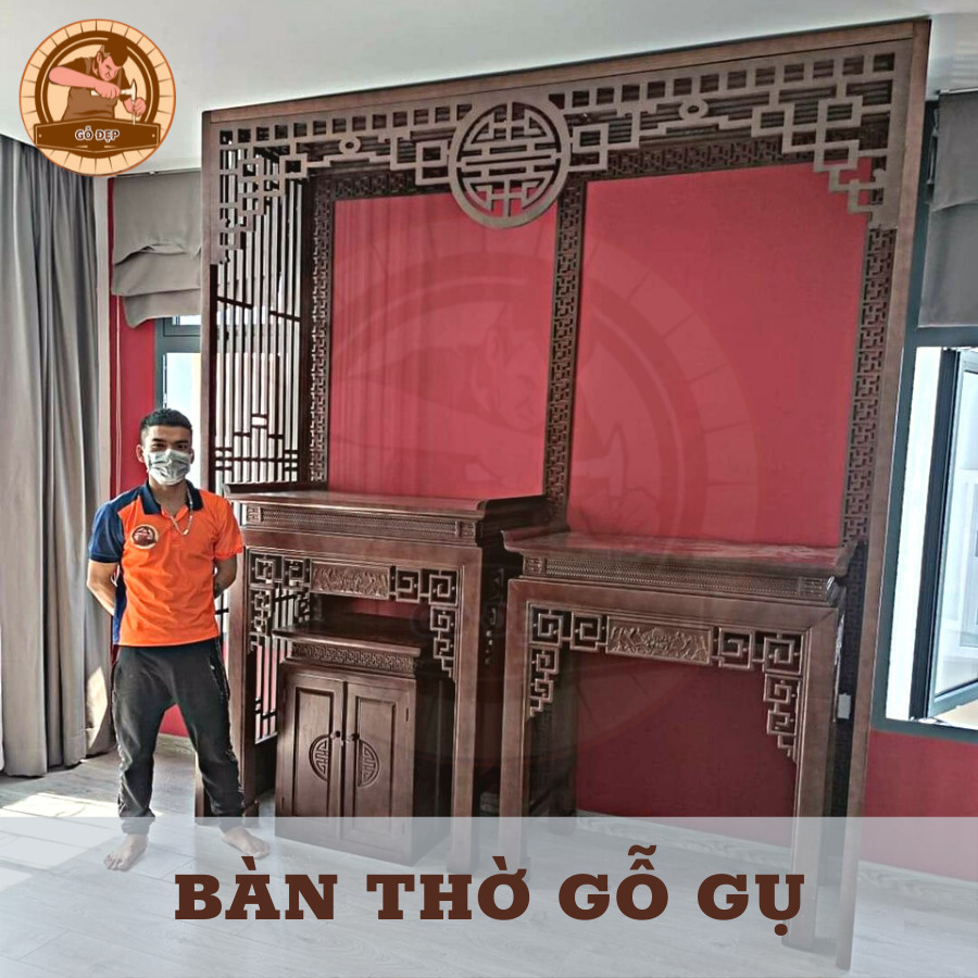 Mẫu Bàn Thờ Phật Và Gia Tiên BT3279 - không gian phòng thờ thêm đẳng cấp 