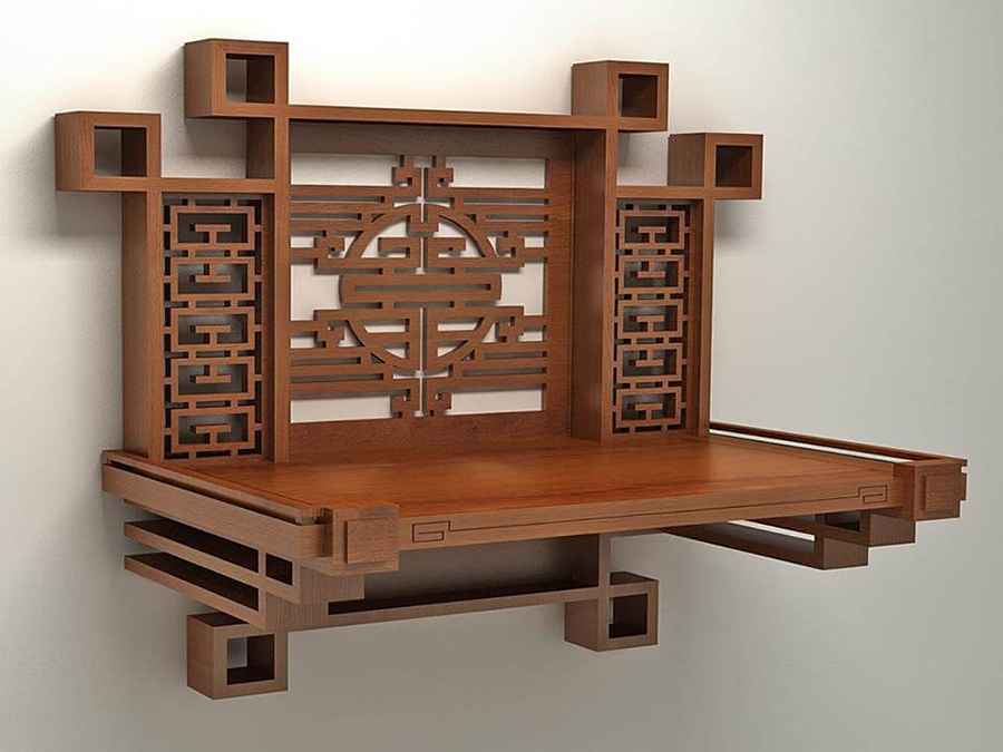 mẫu bàn thờ chung cư treo tường với chất gỗ đẹp