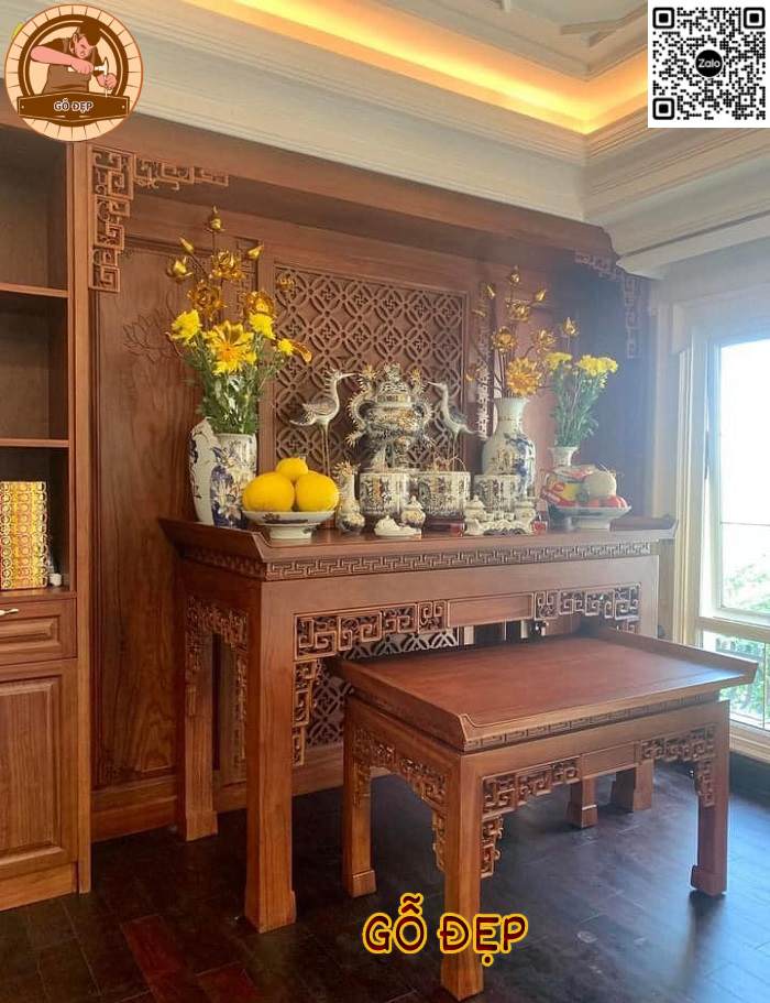 Mẫu Bàn Thờ Gỗ Cao Cấp 88996 - sang trọng