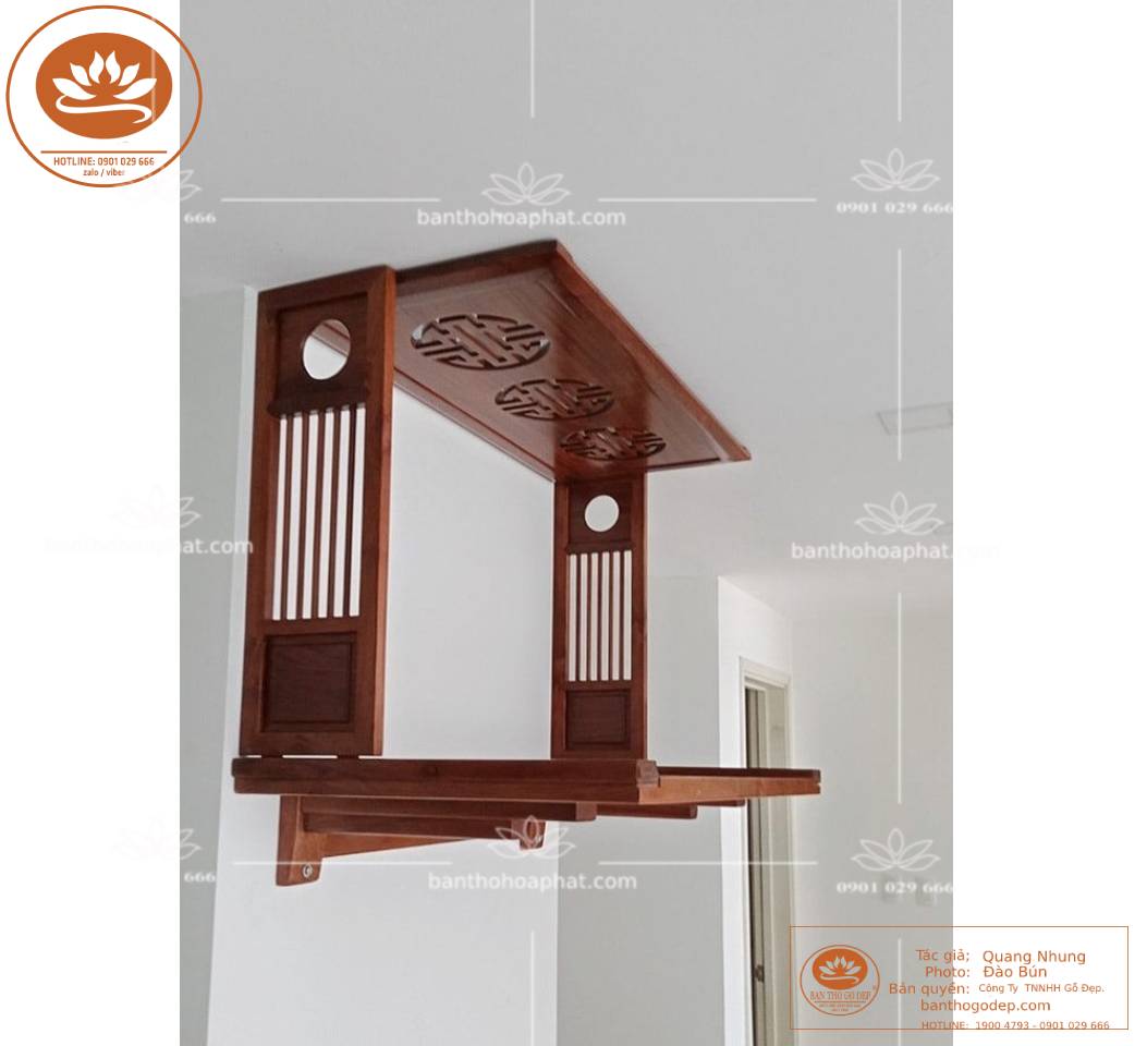 Bàn thờ treo tường với thiết kế hiện đại nhỏ gọn