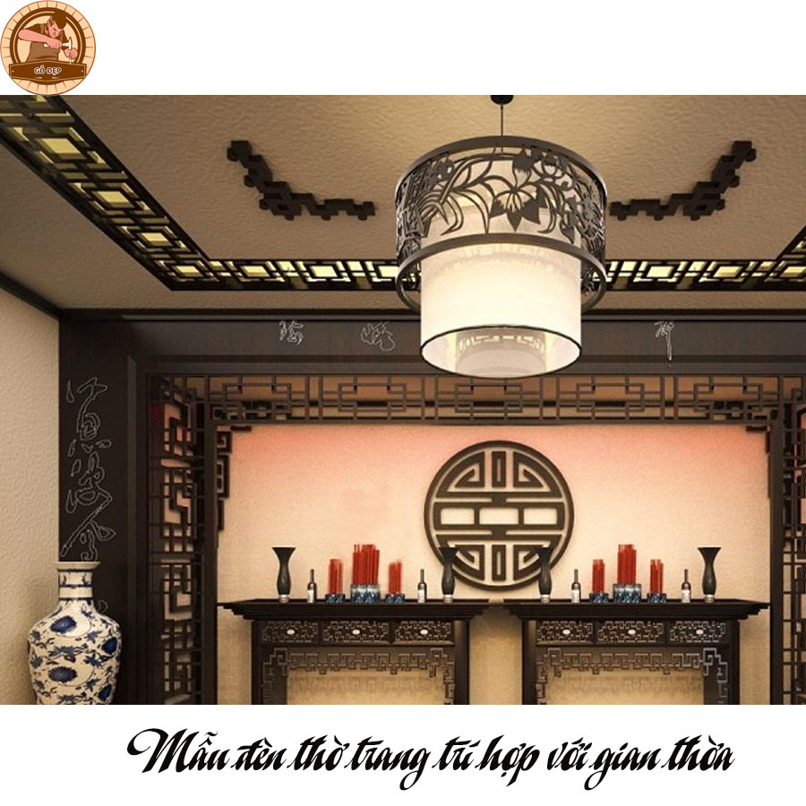 Mẫu đèn thờ trang trí hợp với gian thờ