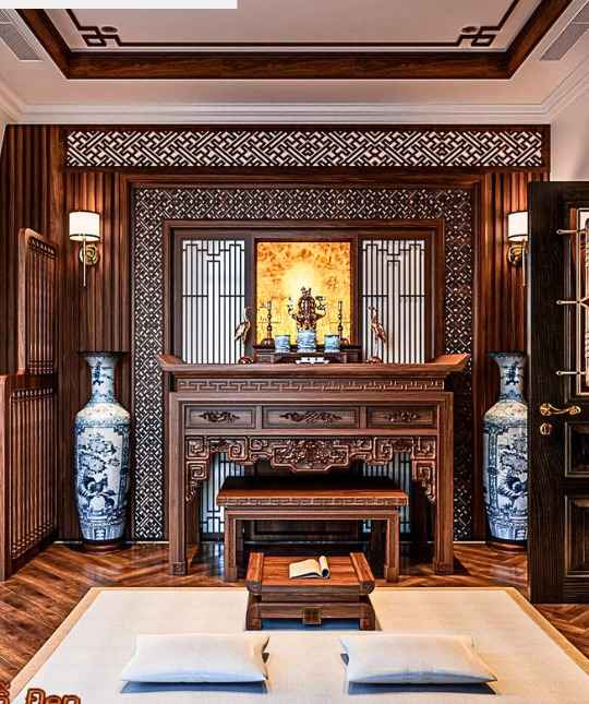 Mẫu phòng thờ biệt thự sang trọng và hiện đại