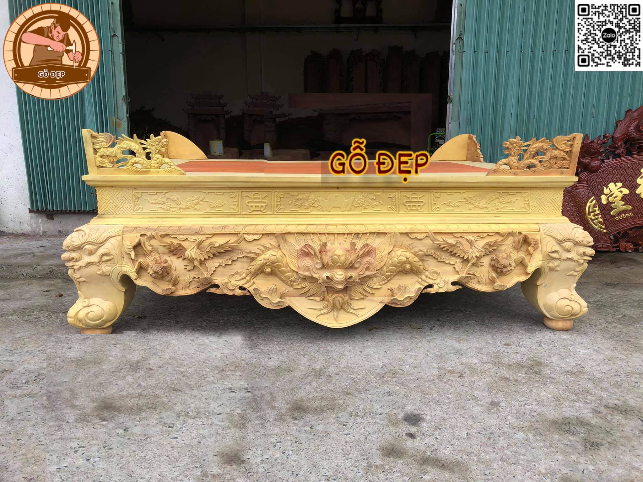 Sập Thờ Cao Cấp Long Ly Quy Phượng ST 39 - trong quá trình hoàn thiện