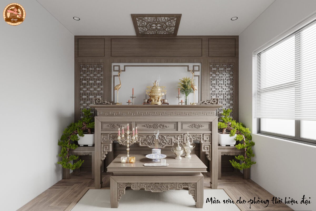 Màu sơn phòng thờ theo phong cách hiện đại