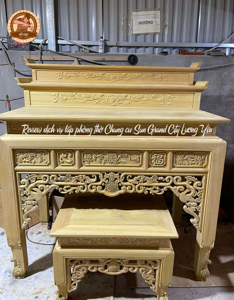 Review dịch vụ lắp phòng thờ Chung cư Sun Grand City Lương Yên