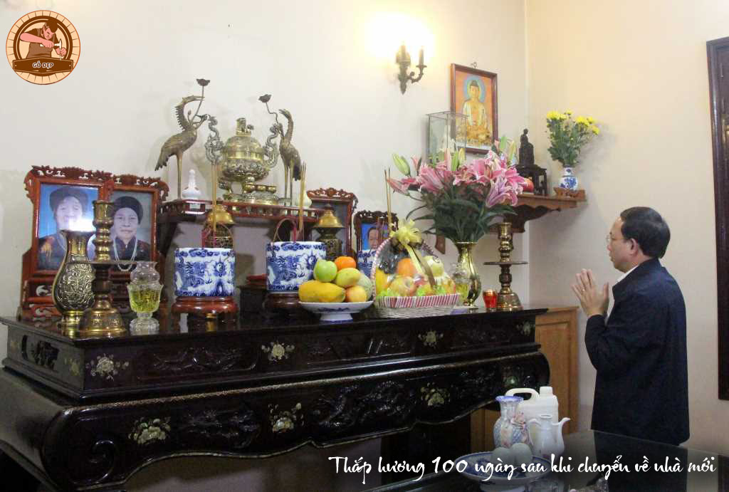 Thắp hương 100 ngày sau khi chuyển về nhà mới