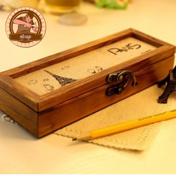 Hộp gỗ đựng bút nhỏ tinh tế, đẹp mắt