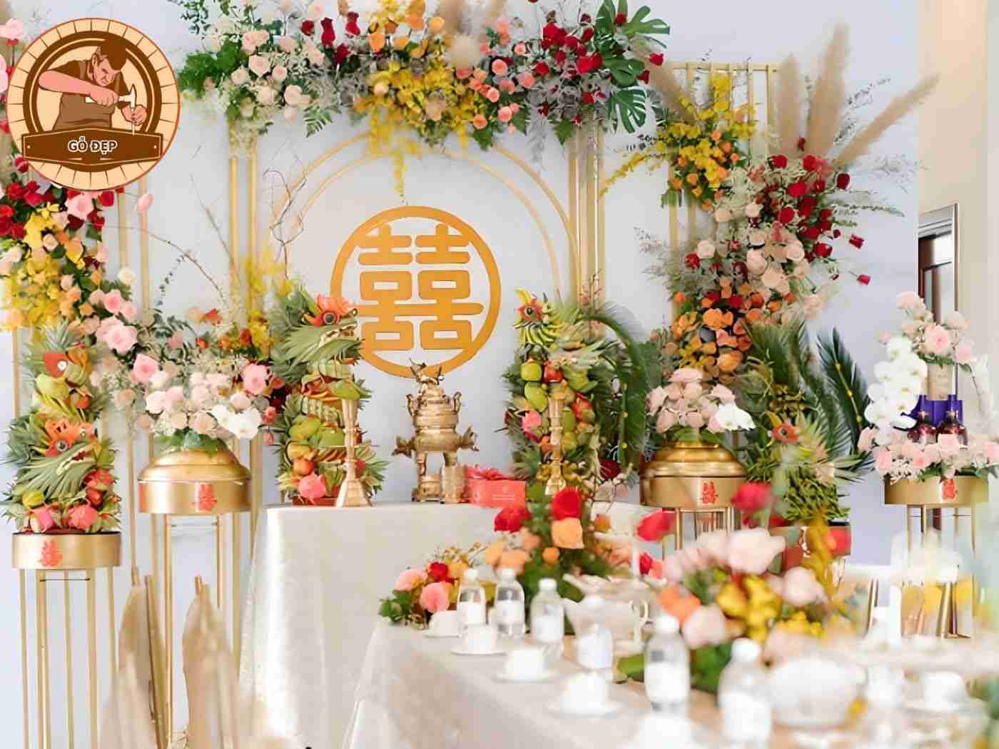 Trang trí bàn thờ ngày cưới miền Nam đẹp mắt