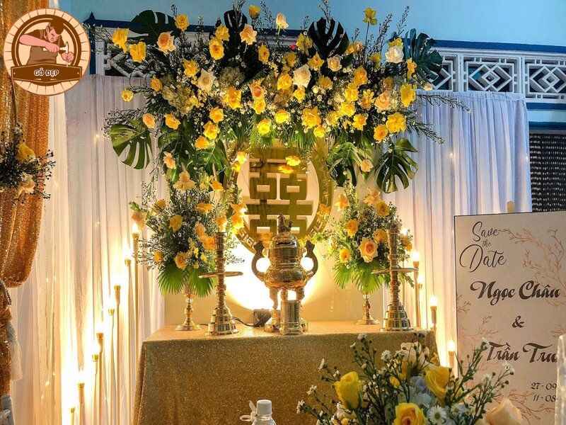 Bàn thờ gia tiên đám hỏi trang trí như thế nào?