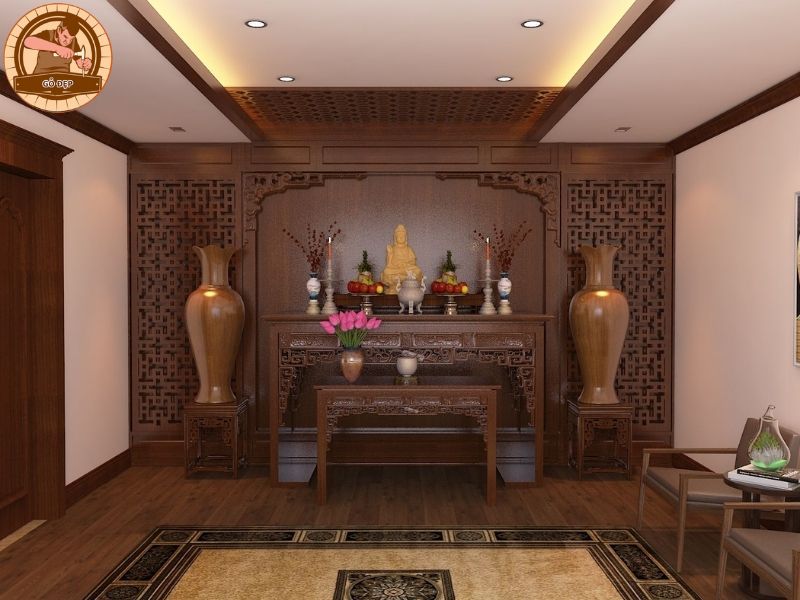 Nhà thờ được thiết kế với nội thất được làm từ gỗ óc chó tạo nên sự ấm cúng, gần gũi