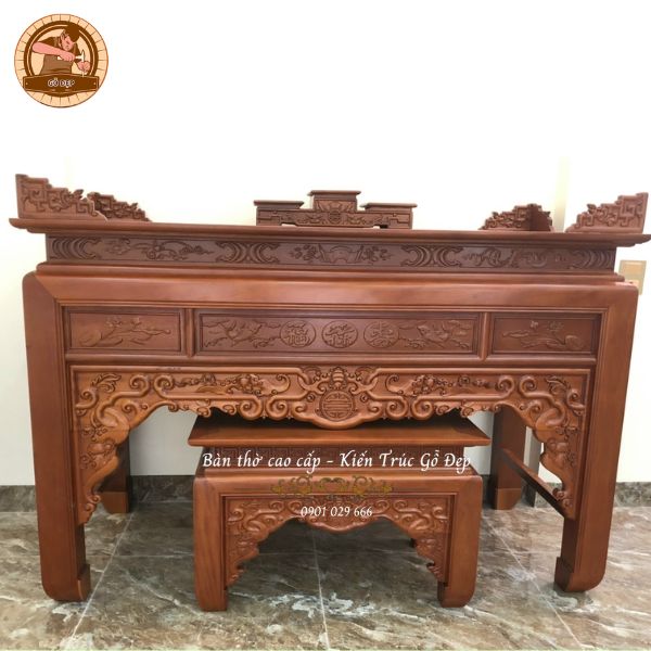 Lý do bàn thờ treo tường gỗ hương lào được ưa chuộng